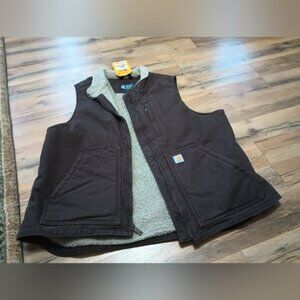 Carhartt Brown Sherpa-Lined Vest